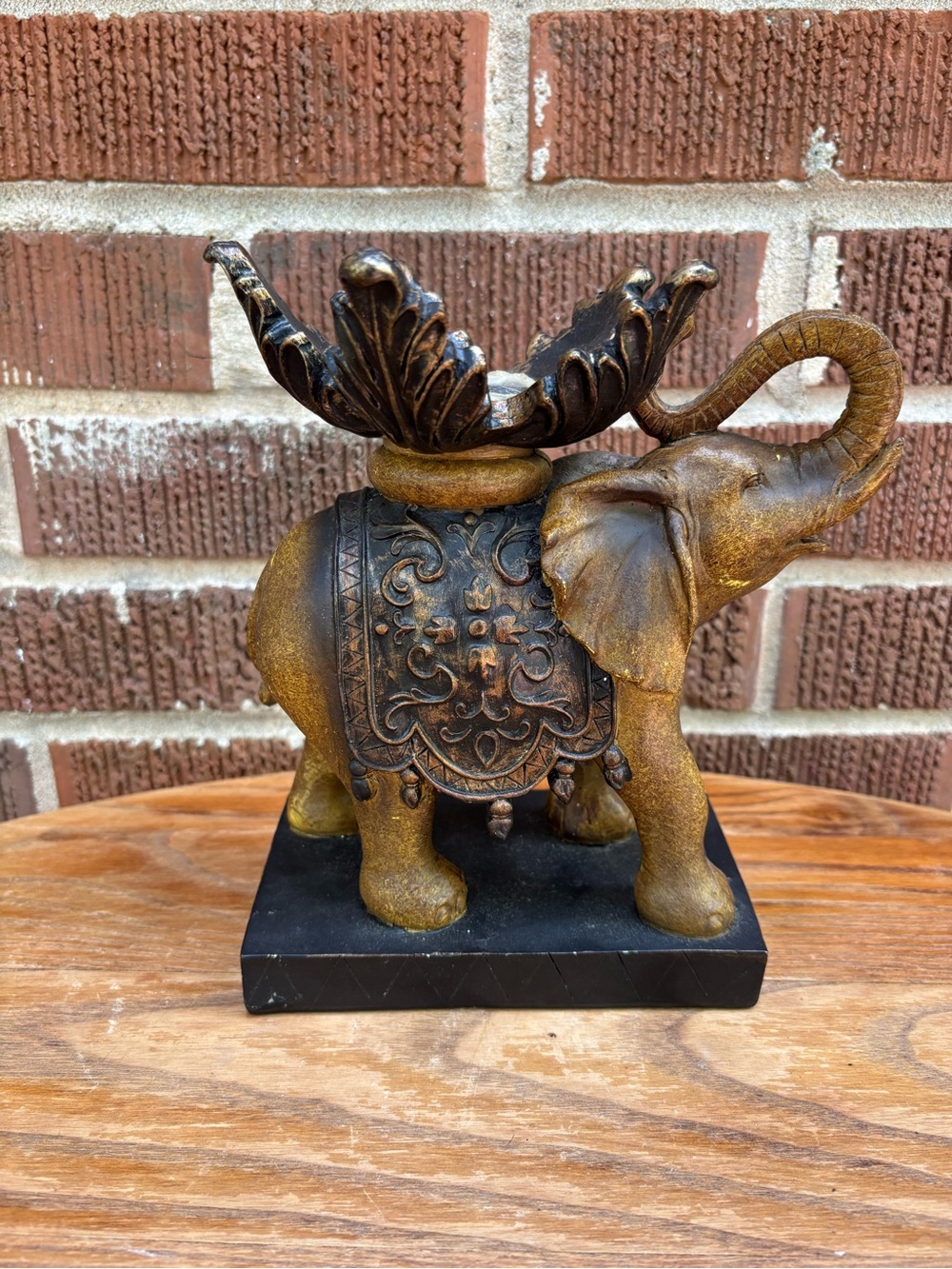 Indian Elephant Statue Figure Artful Design Base vintage No bowl